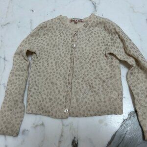 Bonpoint 100% Cashmere Leopard Cardigan